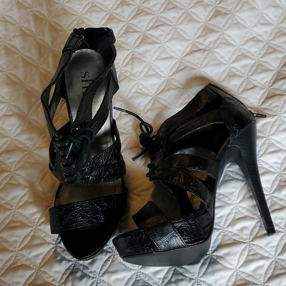 Lace up/Zipper Back Stiletto